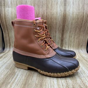 LL Bean Bean Boots Men's Size 9 M Brown Leather Goretex Duck Boots